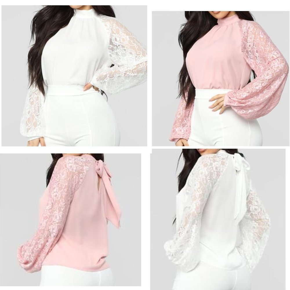 2 PACK! Finders Keepers Blouse - Mauve & Ivory